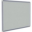 Pemberly Row Vinyl 3' x 4' Bulletin Board with Navy Blue Trim in Gray