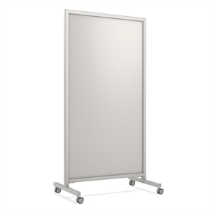 Pemberly Row Mobile Glassboard - Non-Magnetic - 75&quotH x 38&quotW - Beige