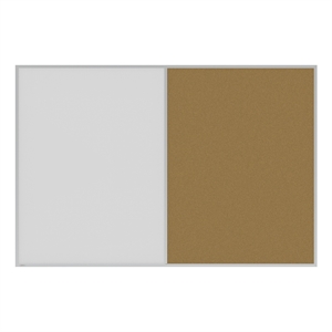 Pemberly Row Aluminum Framed Markerboard and Cork Combo Board 4'H x 6'W