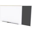 Pemberly Row 4' x 8' Rubber Bulletin & Magnetic Whiteboard C-Set in Black