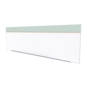 Pemberly Row Vinyl 5' x 16' Bulletin & Magnetic Whiteboard Set-A in Silver