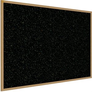 Pemberly Row Wood 4' x 10' Rubber Bulletin Board with Wood Frame in Multi-Color