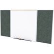 Pemberly Row Ceramic 4' x 12' Rubber Bulletin & Magnetic Whiteboard Set in Tan