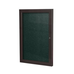 Pemberly Row Vinyl 36&quot x 24&quot 1 Door Enclosed Bulletin Board in Black