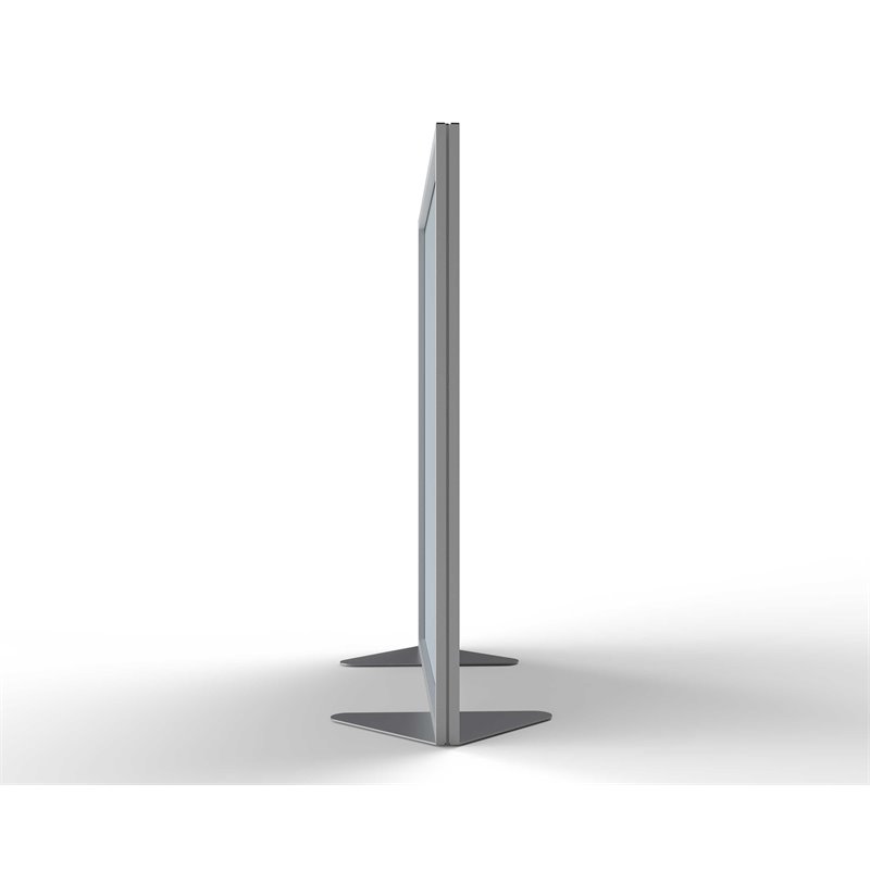 Pemberly Row Vinyl Floor Partition with Full Panel Infill in Silver