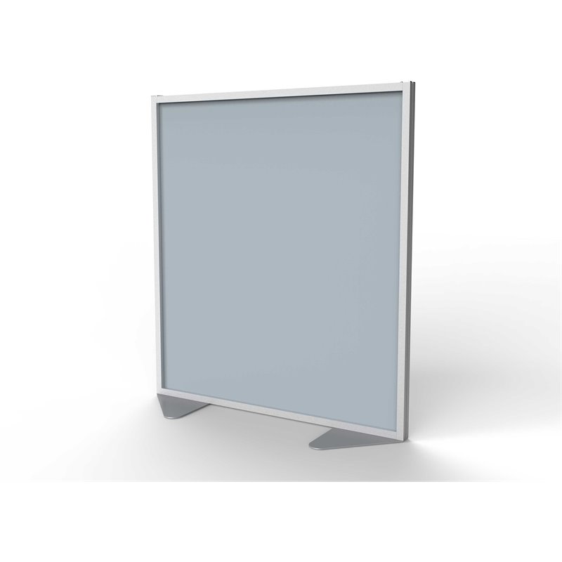 Pemberly Row Vinyl Floor Partition with Full Panel Infill in Silver