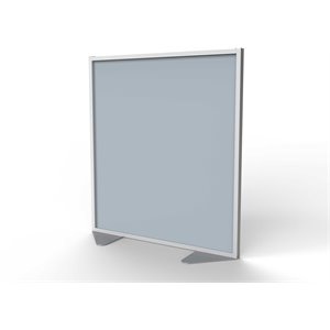 Pemberly Row Vinyl Floor Partition with Full Panel Infill in Silver