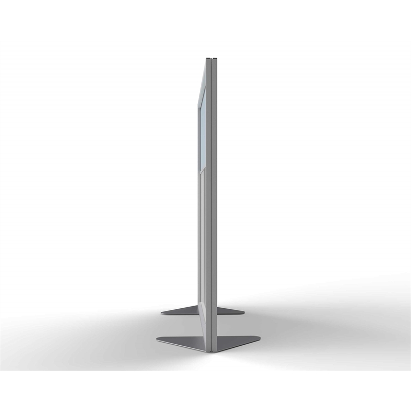 Pemberly Row Vinyl Floor Partition with 2 Split Panel Infill in Silver