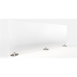 Pemberly Row Plastic 24&quot x 59&quot Freestanding Desktop Divider in White