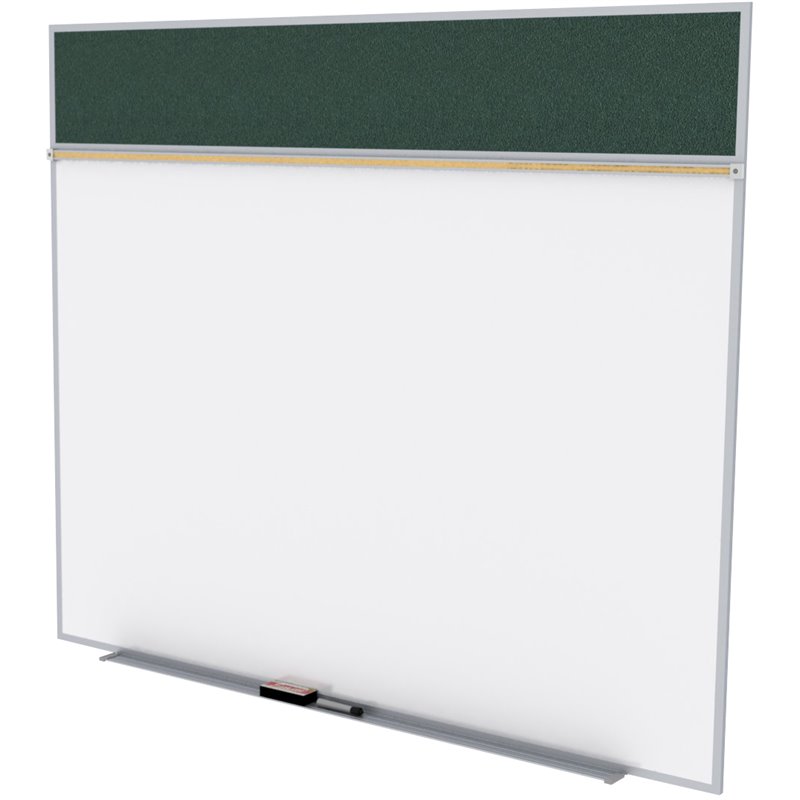 Pemberly Row Vinyl 5' x 12' Bulletin & Magnetic Whiteboard Set-A in Ebony Brown
