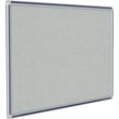Pemberly Row Vinyl 4' x 10' Bulletin Board with Navy Blue Trim in Gray