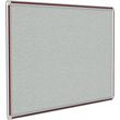Pemberly Row Vinyl 4' x 12' Bulletin Board with Mahogany Trim in Gray