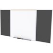 Pemberly Row Ceramic 4' x 10' Rubber Bulletin & Magnetic Whiteboard Set in Black