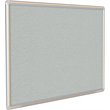 Pemberly Row Vinyl 4' x 8' Bulletin Board with Light Maple Trim in Gray