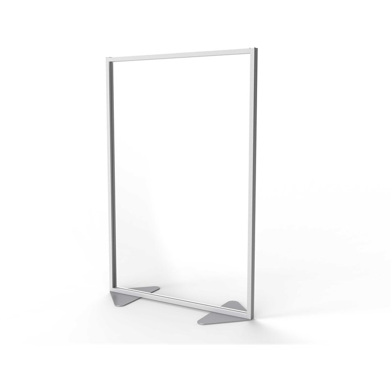 Pemberly Row Plastic Floor Partition with Full Panel Infill in Clear