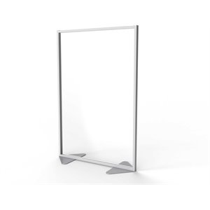 Pemberly Row Plastic Floor Partition with Full Panel Infill in Clear