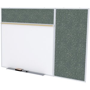 Pemberly Row Ceramic 4' x 8' Rubber Bulletin & Magnetic Whiteboard B-Set in Tan