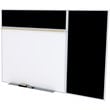Pemberly Row 4' x 16' Rubber Bulletin & Magnetic Whiteboard B-Set in Black