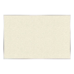 Pemberly Row Bulletin Board - Satin Aluminum Frame - 4ft H x 7ft 4&quotW - Ivory