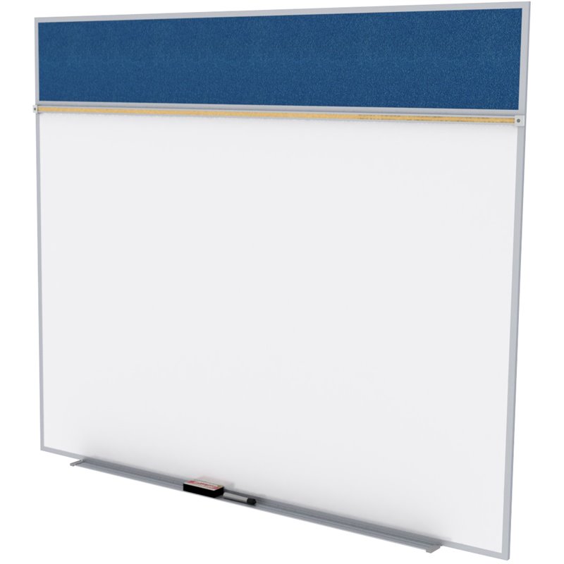 Pemberly Row Vinyl 5' x 10' Bulletin & Magnetic Whiteboard Set-A in Navy