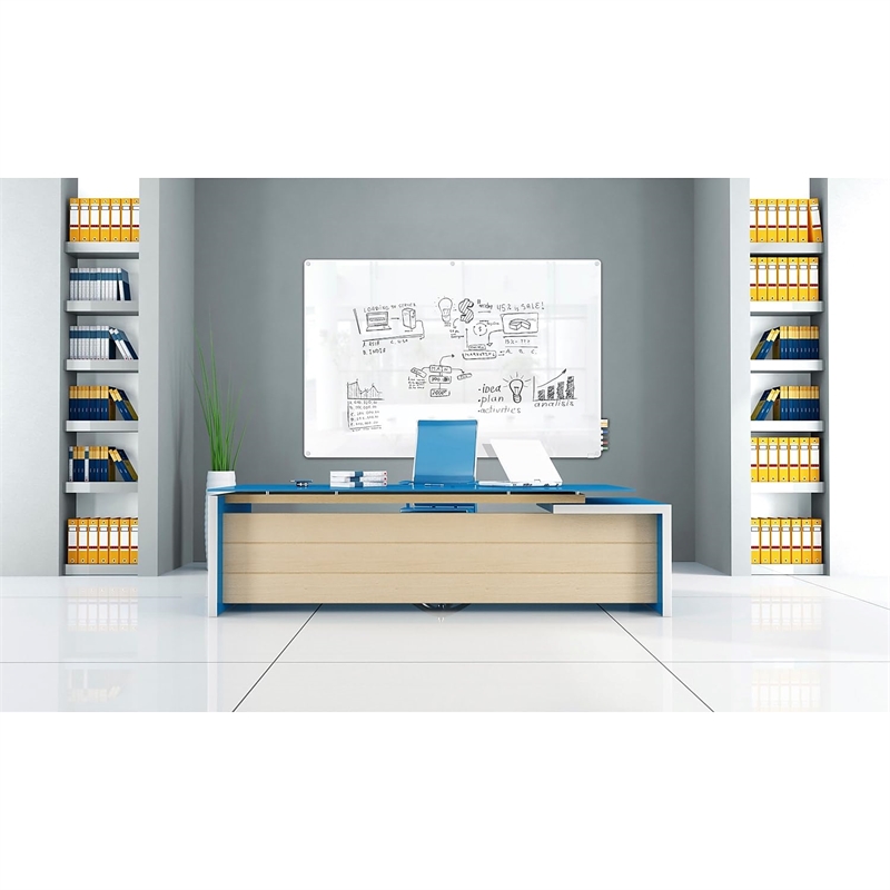 Pemberly Row Glass 2' x 3' Board with Radius Corners in White Back