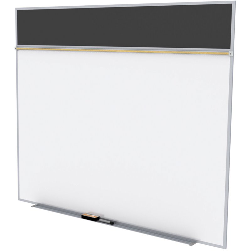 Pemberly Row 5' x 12' Rubber Bulletin & Magnetic Whiteboard Set-A in Black