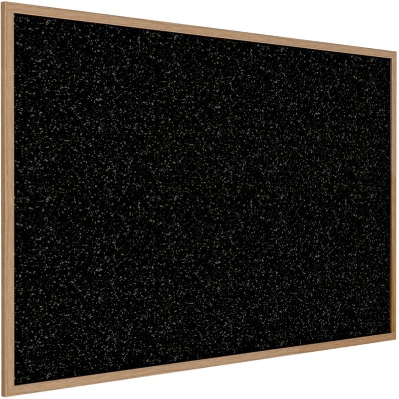 Pemberly Row Wood 2' x 3' Oak Rubber Bulletin Board in Speckled Tan