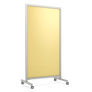 Pemberly Row Mobile Glassboard - Magnetic - 75&quotH x 38&quotW - Yellow