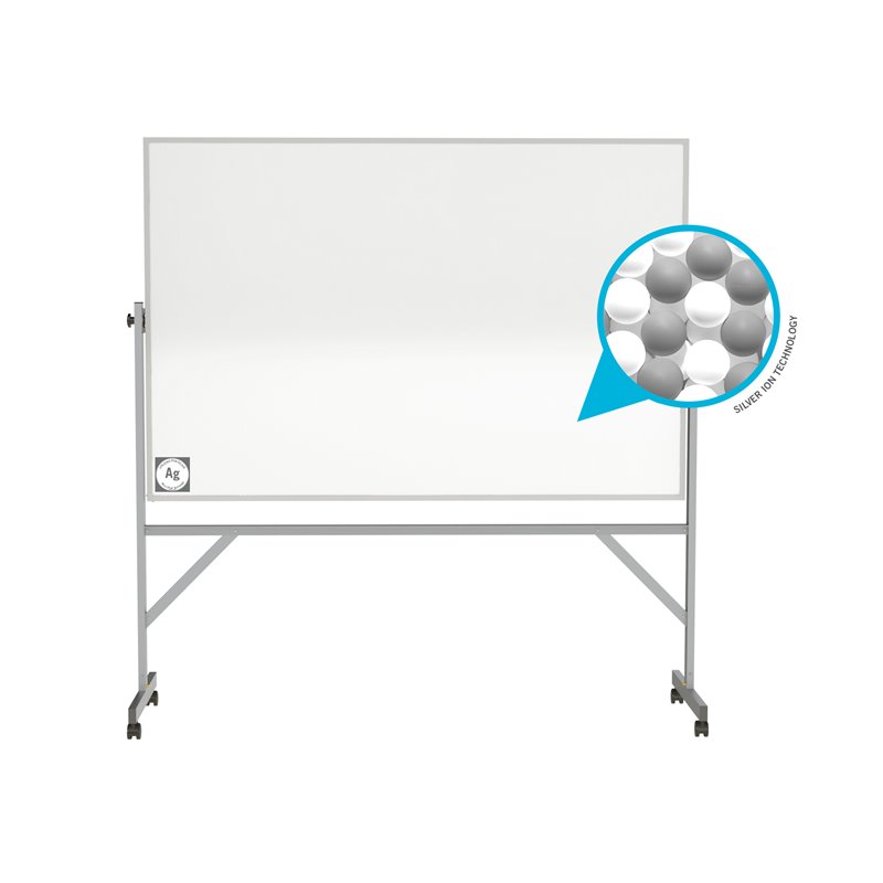 Pemberly Row Ceramic 3' x 4' Reversible Magnetic Hygienic Whiteboard in White