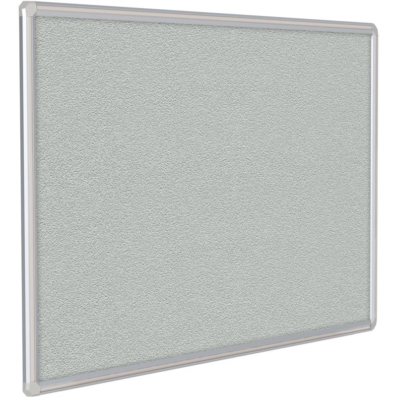 Pemberly Row Vinyl 4' x 12' Bulletin Board with Gray Trim in Gray