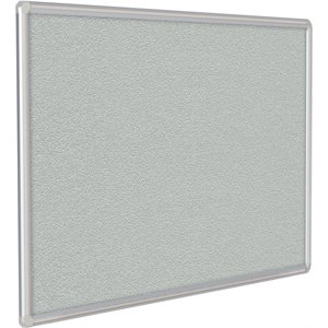 Pemberly Row Vinyl 4' x 12' Bulletin Board with Gray Trim in Gray