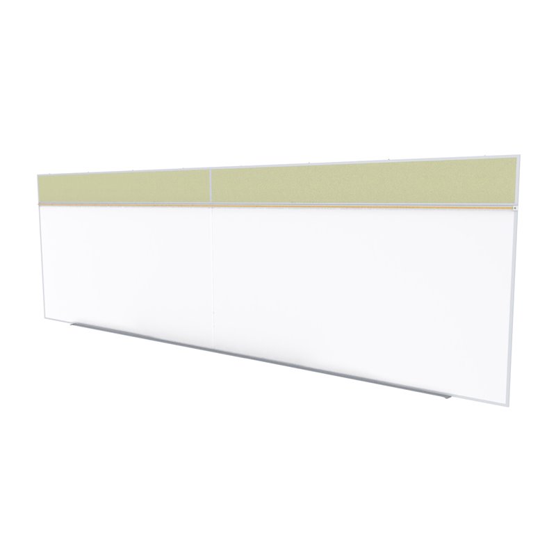 Pemberly Row Vinyl 5' x 16' Bulletin & Magnetic Whiteboard Set-A in Caramel
