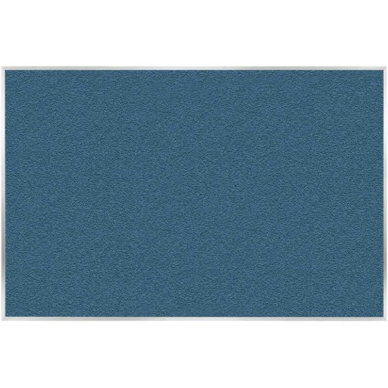 Pemberly Row Vinyl 3' x 5' Bulletin Board with Aluminum Frame in Ocean Blue