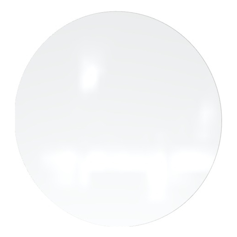 Pemberly Row Low Profile Circular Glass Dry Erase Board Magnetic in White