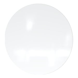 Pemberly Row Low Profile Circular Glass Dry Erase Board Magnetic in White