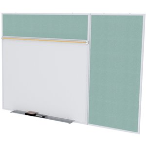 Pemberly Row Vinyl 4' x 8' Bulletin & Magnetic Whiteboard B-Set in Stone