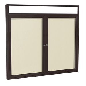 Pemberly Row Vinyl 36&quot x 60&quot 2-Door Enclosed Headliner Bulletin Board in Ivory
