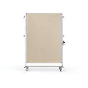 Pemberly Row Fabric 65&quot x 46&quot Partition 2 Sided Bulletin Board in Beige