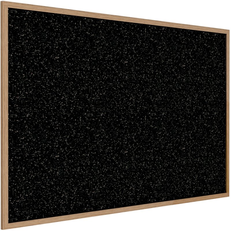 Pemberly Row Wood 4' x 6' Rubber Bulletin Board with Wood Frame in Speckled Tan