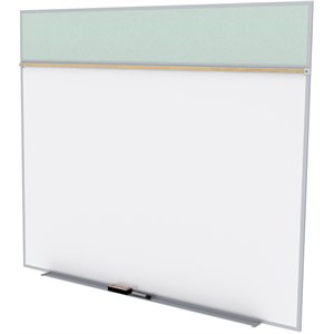 Pemberly Row Vinyl 5' x 6' Bulletin & Magnetic Whiteboard Set-A in Silver