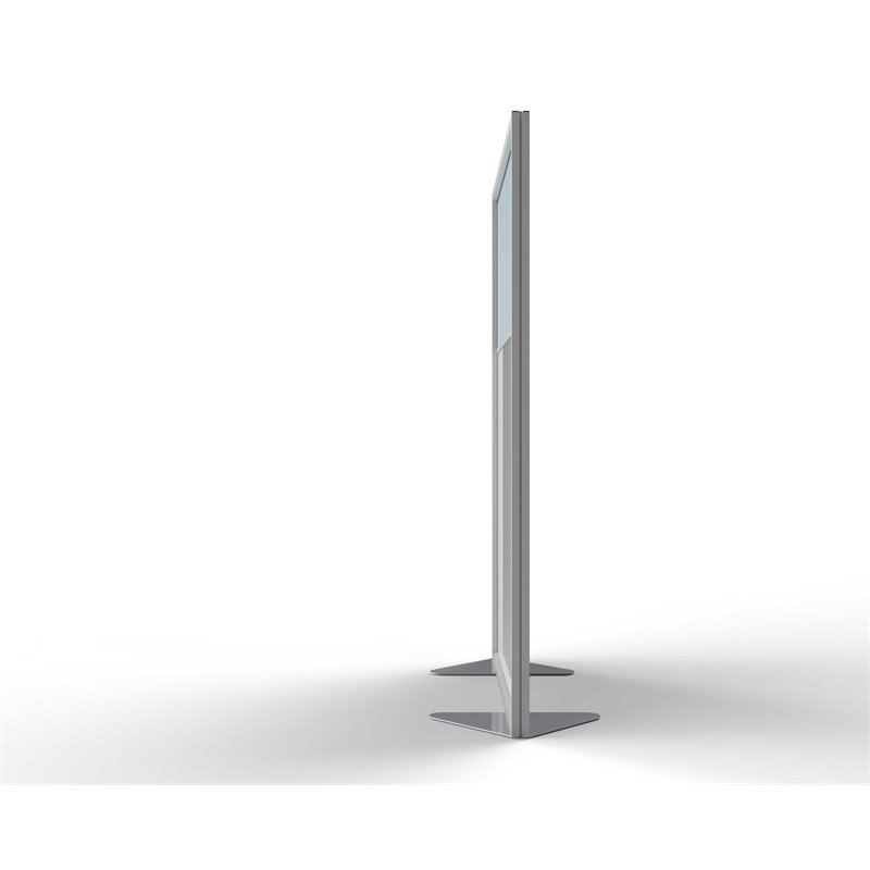 Pemberly Row Vinyl Floor Partition with 2 Split Panel Infill in Silver