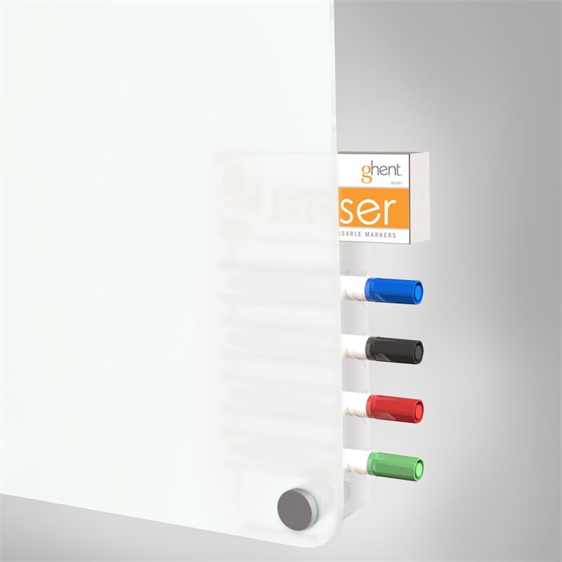 Pemberly Row Glass 4' x 8' Board with Radius Corners in Frosted Black