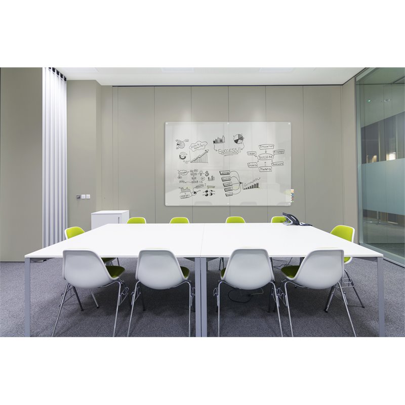 Pemberly Row Glass 4' x 8' Board with Radius Corners in Frosted Black