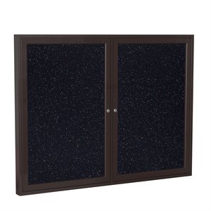 Pemberly Row 48&quot x 60&quot 2 Door Enclosed Rubber Bulletin Board in Multi-Color