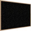 Pemberly Row Wood 4' x 8' Rubber Bulletin Board with Wood Frame in Speckled Tan
