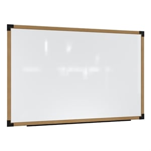 Pemberly Row Wall Whiteboard Magnetic Natural Oak Frame 4 x 6ft