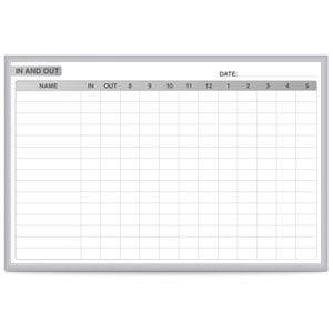 Pemberly Row Vinyl 3' x 4' Manufacturing In/Out Magnetic Whiteboard in Gray