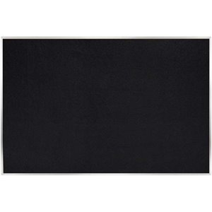 Pemberly Row 4' x 10' Rubber Bulletin Board with Aluminum Frame in Black