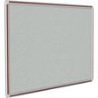 Pemberly Row Vinyl 3' x 4' Bulletin Board with Cherry Trim in Gray