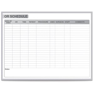 Pemberly Row Vinyl 4' x 8'Hopistal OR Schedule Magnetic Whiteboard in Gray